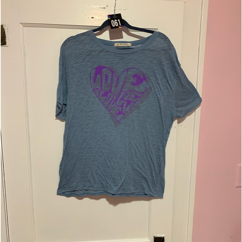 Free people blue love T-shirt size extra small, but is oversized